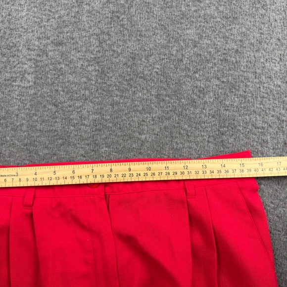 Sag Harbor Vintage Red High Waisted Pleated Straight Leg Dress Pants Womens 14 - Picture 9 of 10